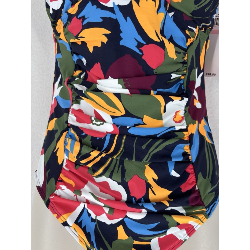 Anne Cole One Piece Shirred Swimsuit Size 10 Removable Straps New With Tags - Picture 3 of 8